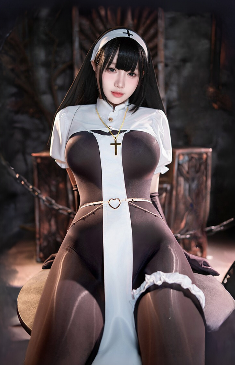 Dark Huntress Nun Bondage Cosplay Set – Gothic Lingerie Costume