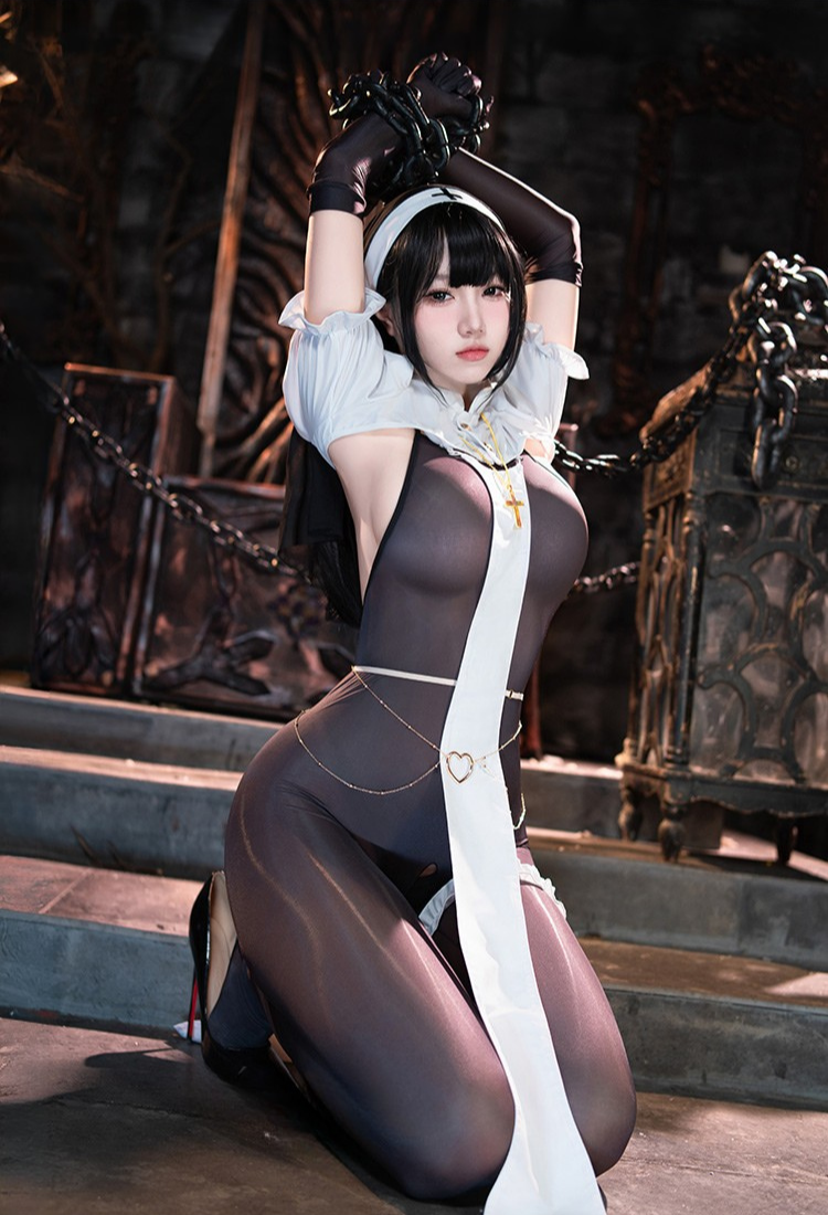 Dark Huntress Nun Bondage Cosplay Set – Gothic Lingerie Costume